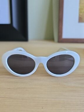 Janie and Jack White Oval Sunglasses
